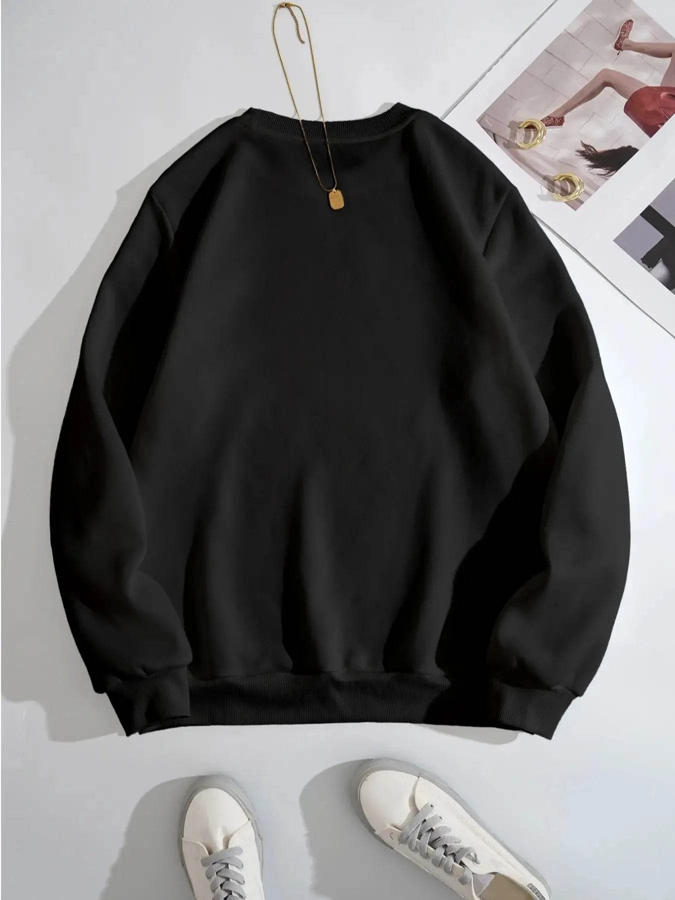 Halloween Heart Pumpkin Round Neck Sweatshirt - IntuitiveEncBoutique