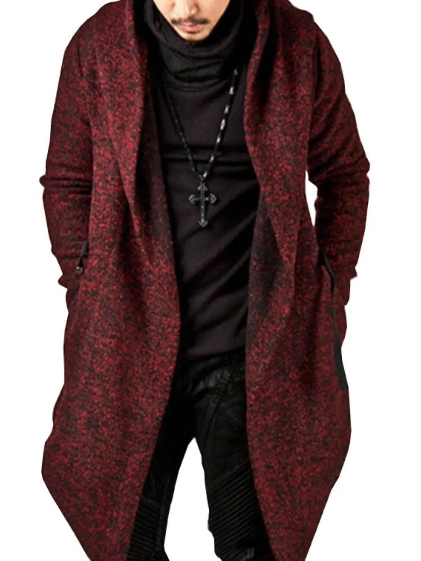 Men's Plus Size Long Sleeve Hooded Coat - IntuitiveEncBoutique