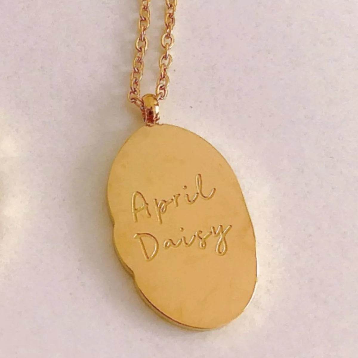 18K Gold-Plated Engraved Pendant Necklace - IntuitiveEncBoutique