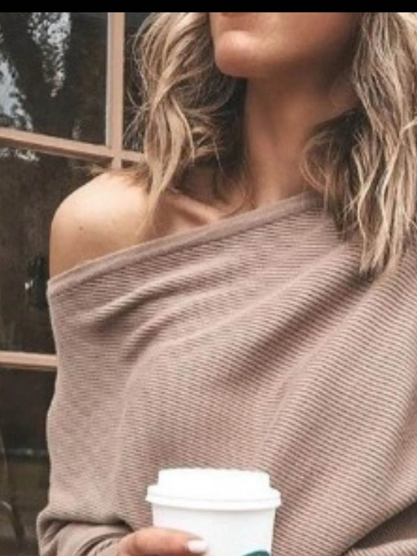 Full Size Single Shoulder Ribbed Knit Top Plus Size - IntuitiveEncBoutique