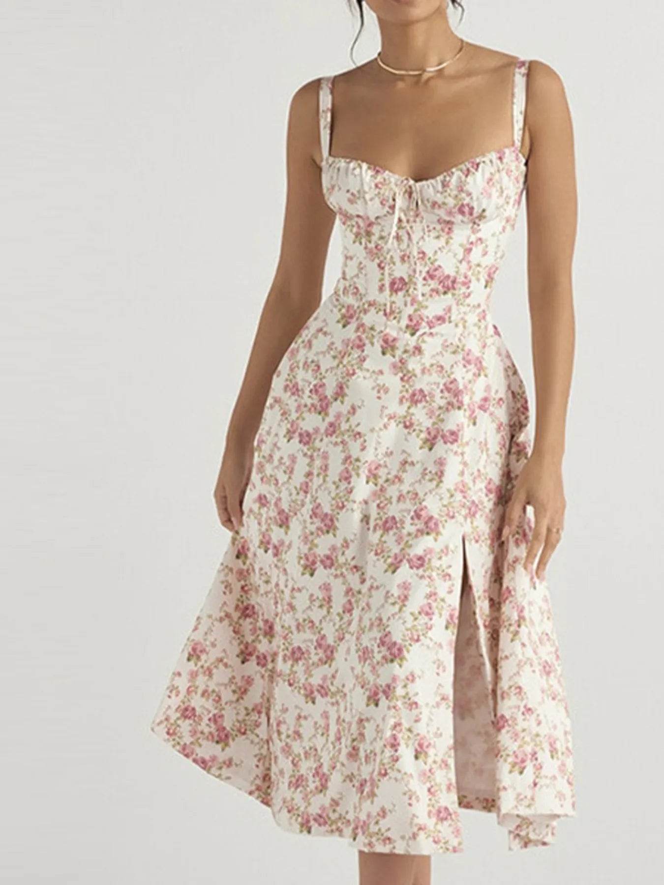 Full Size Slit Sweetheart Neck Cami Dress Plus Size - IntuitiveEncBoutique
