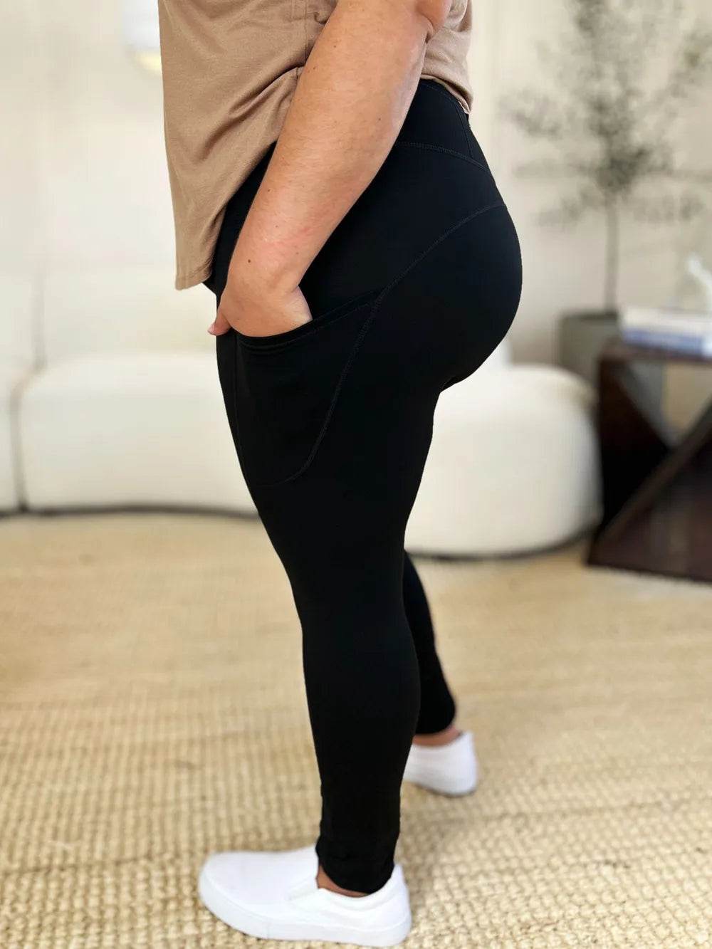 Wide Waistband Sports Leggings - IntuitiveEncBoutique