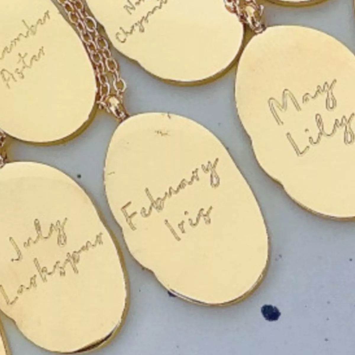 18K Gold-Plated Engraved Pendant Necklace - IntuitiveEncBoutique