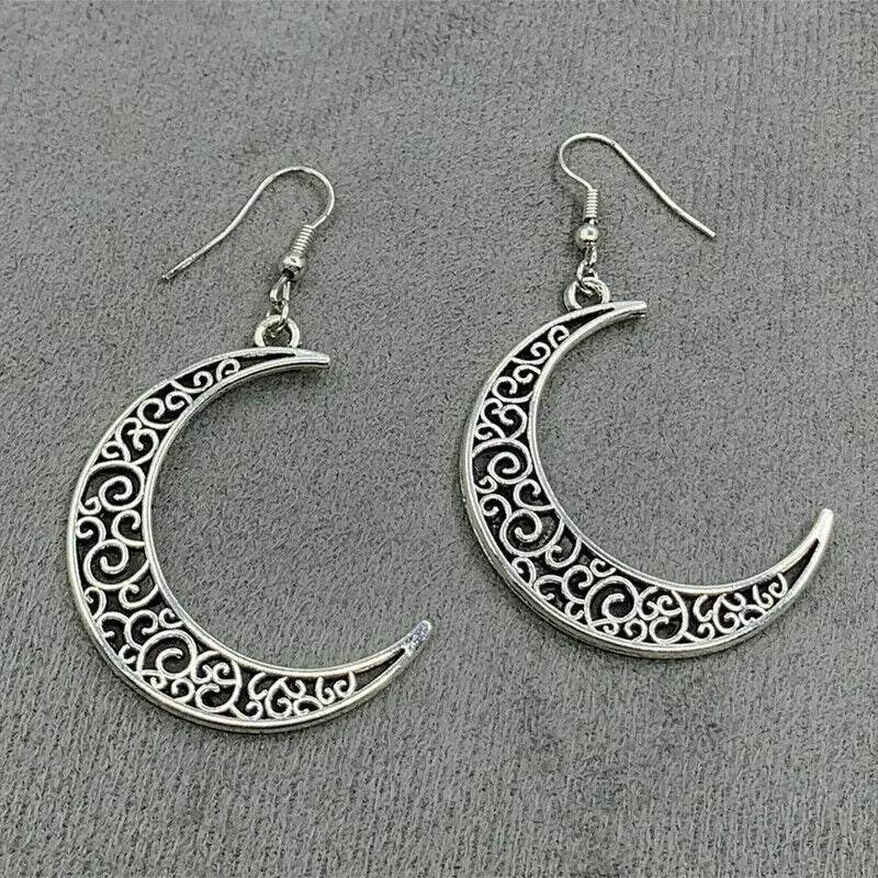 Alloy Cutout Moon Earrings - IntuitiveEncBoutique