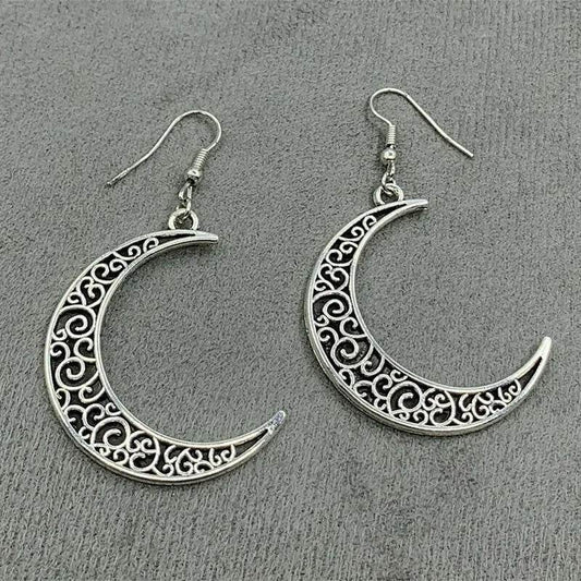 Alloy Cutout Moon Earrings - IntuitiveEncBoutique