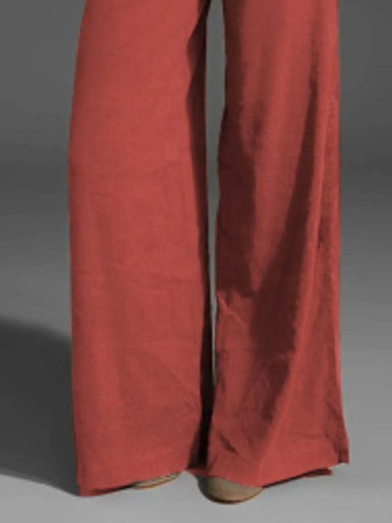 Full Size Wide Leg Pants with Pockets Plus Size - IntuitiveEncBoutique