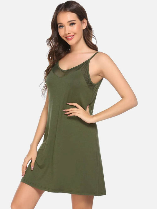 Scoop Neck Spaghetti Strap Lounge Dress - IntuitiveEncBoutique