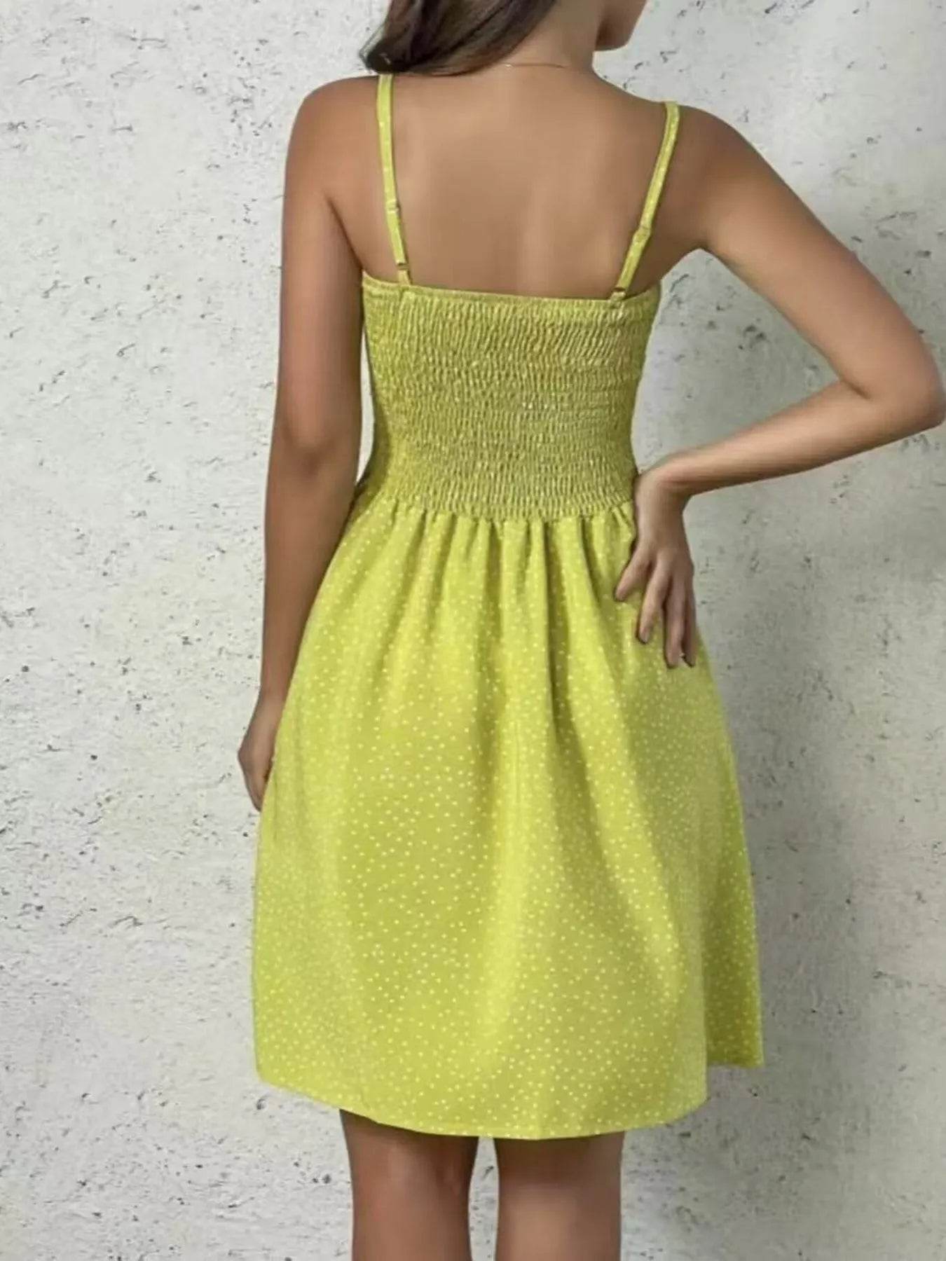 Full Size Smocked Square Neck Cami Dress Plus Size - IntuitiveEncBoutique
