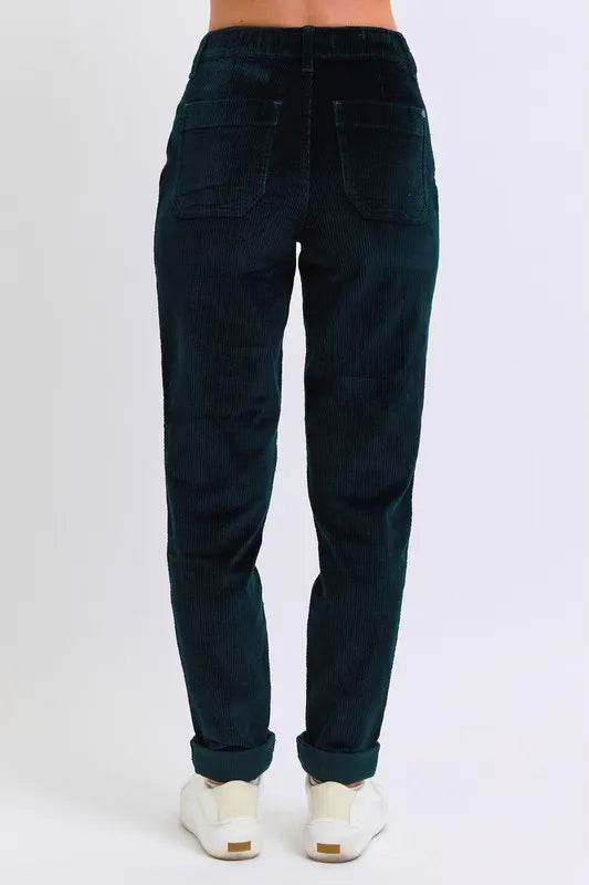 Judy Blue Full Size High Waist Corduroy Cuffed Jogger Plus Size - IntuitiveEncBoutique