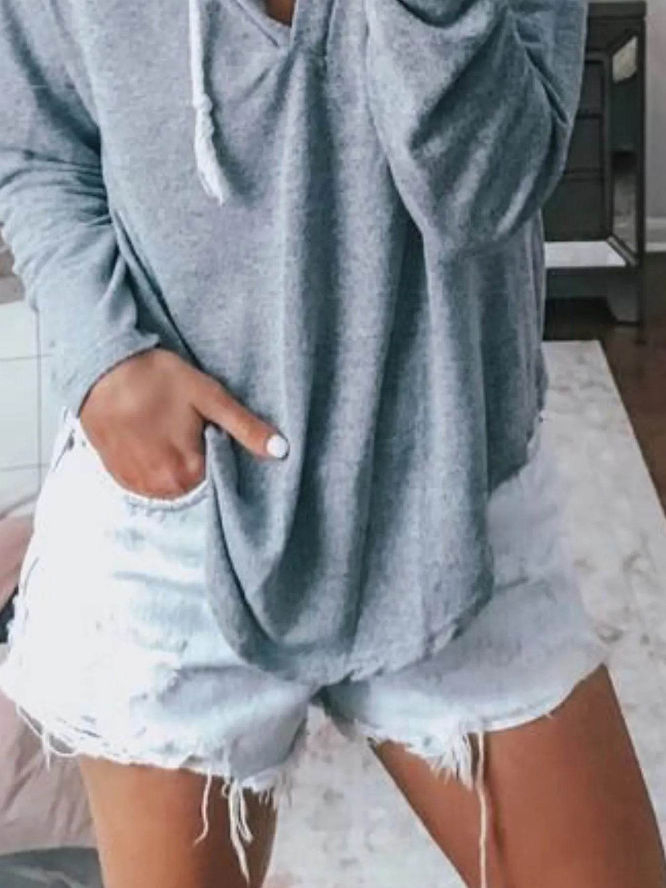 Full Size Drawstring Long Sleeve Hoodie Plus Size - IntuitiveEncBoutique