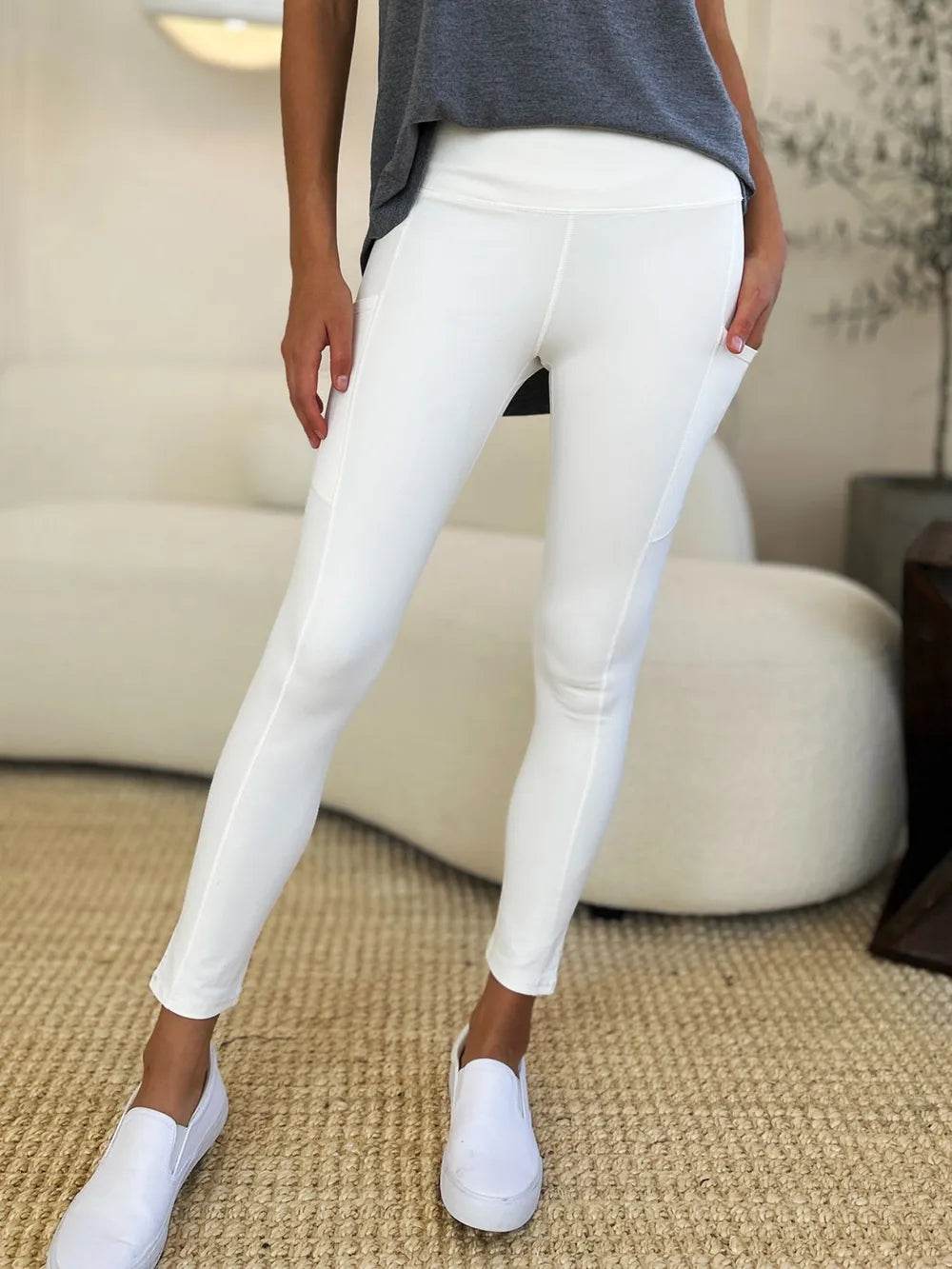 Wide Waistband Sports Leggings - IntuitiveEncBoutique