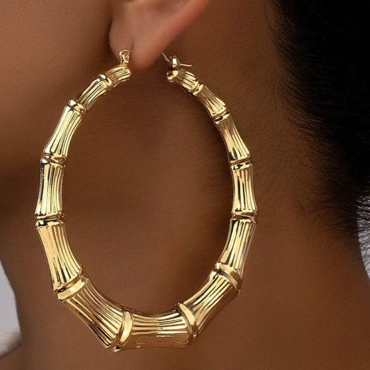 Stainless Steel Textured Hoop Earrings - IntuitiveEncBoutique