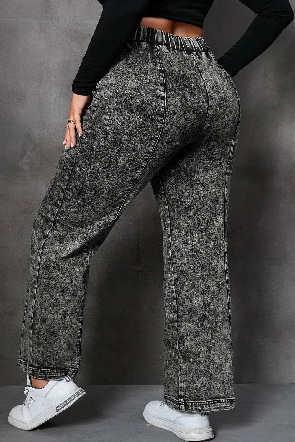 Plus Size Drawstring Pocketed Straight Jeans - IntuitiveEncBoutique