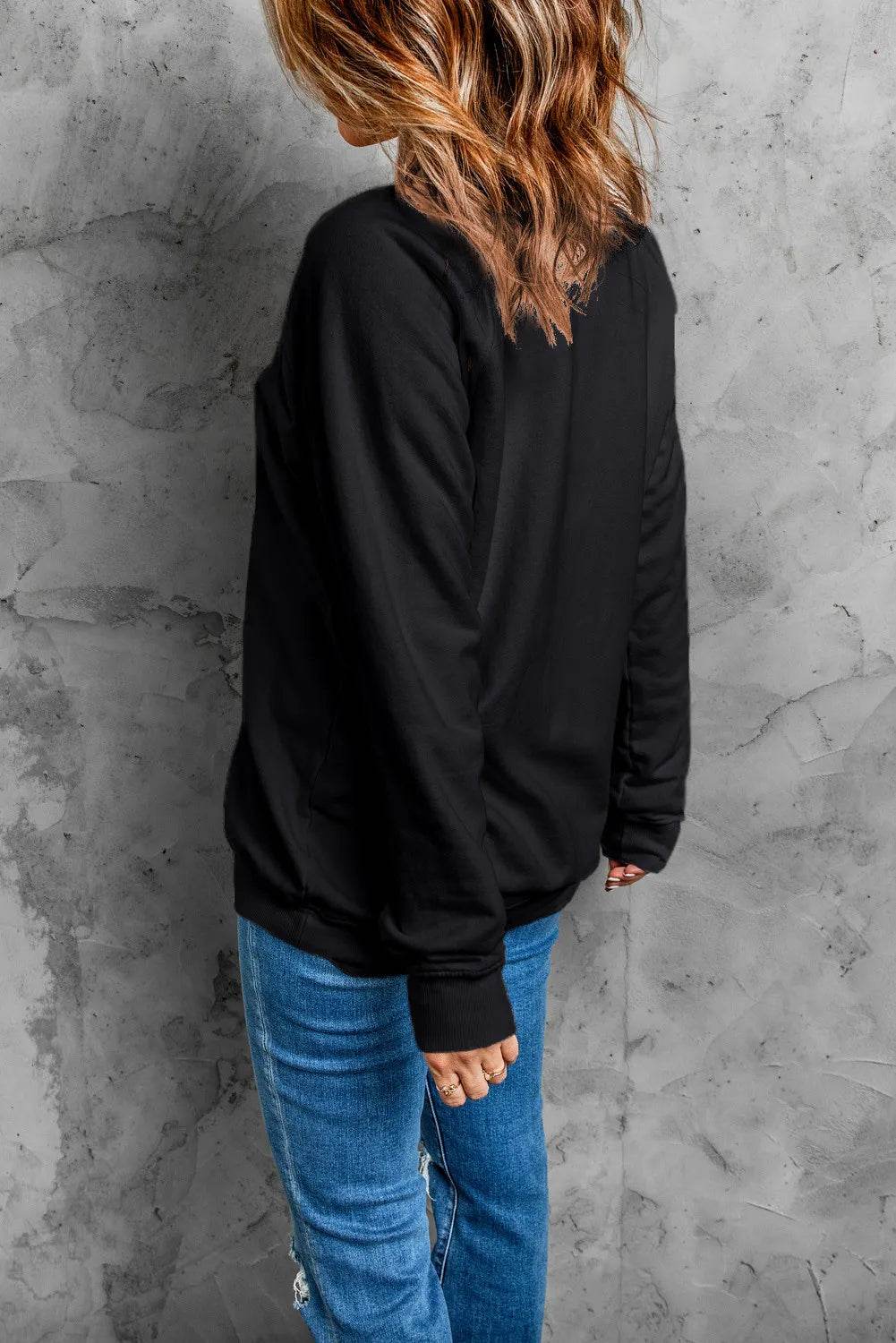 Ghost Round Neck Long Sleeve Sweatshirt - IntuitiveEncBoutique