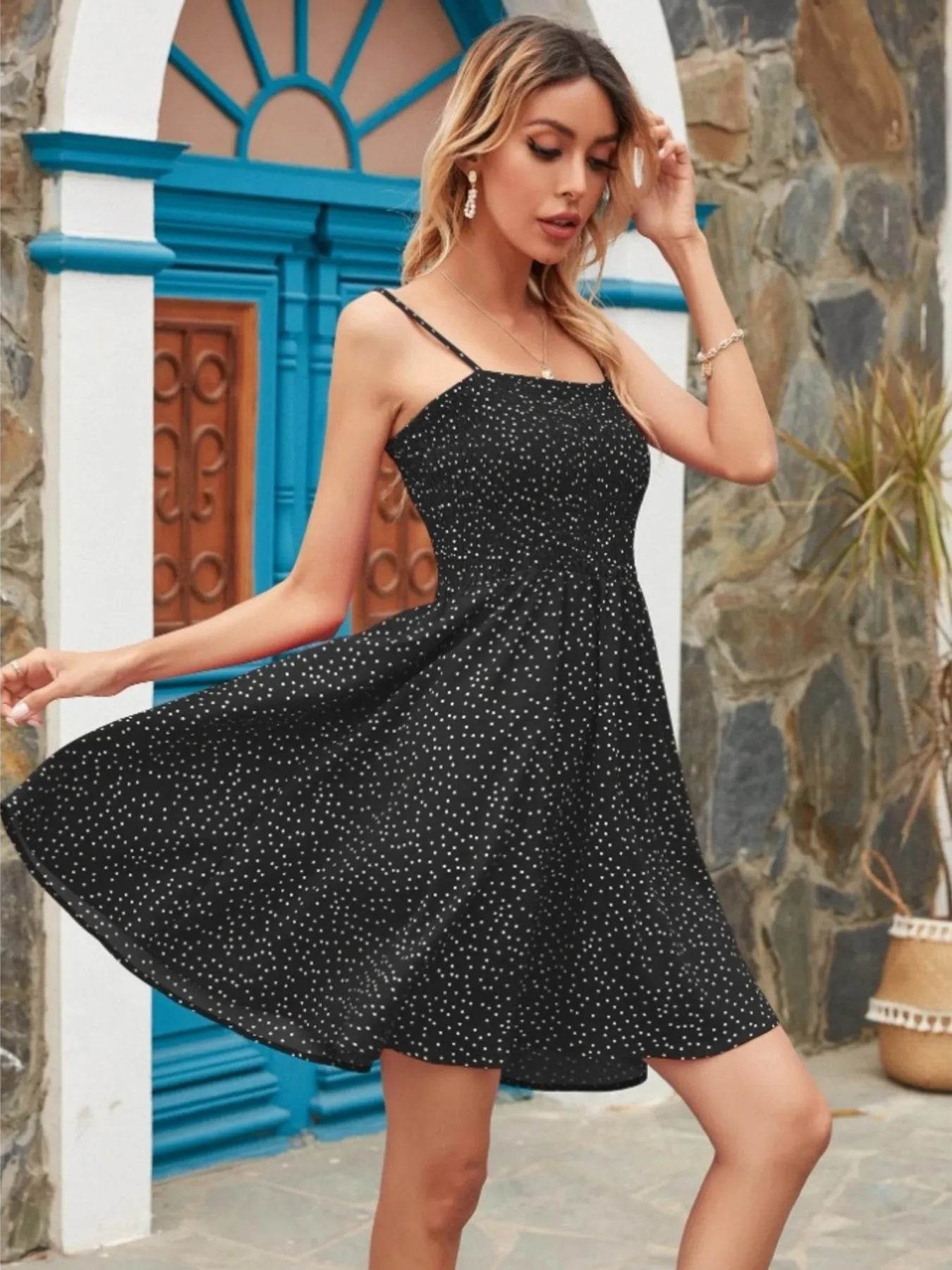 Full Size Smocked Square Neck Cami Dress Plus Size - IntuitiveEncBoutique
