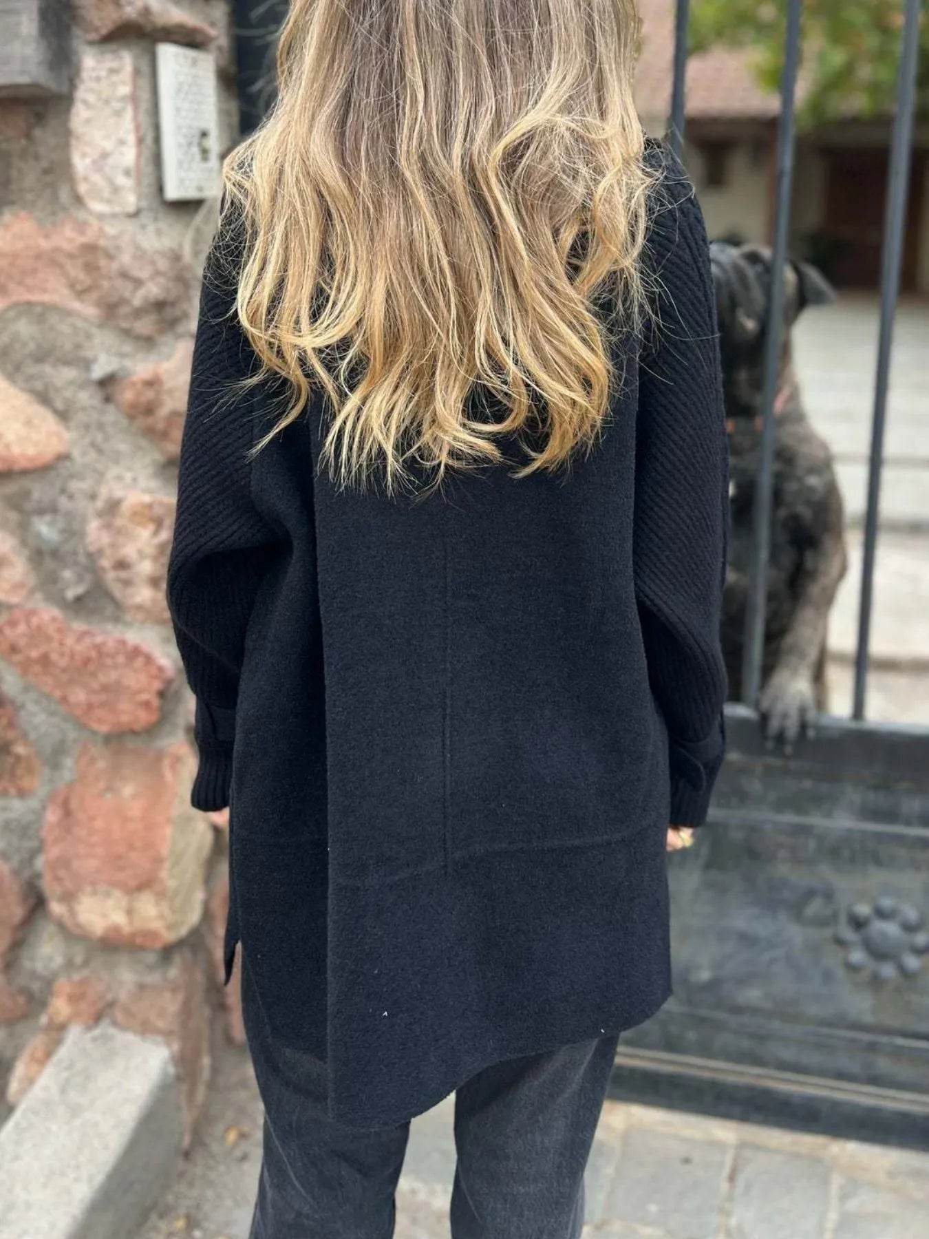 Full Size Texture Knit Longline Coat Plus Size - IntuitiveEncBoutique