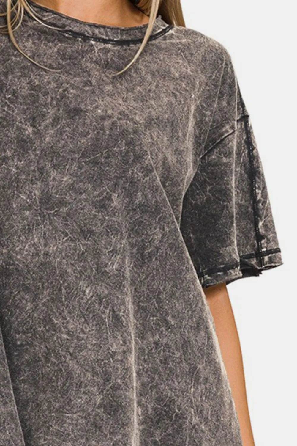 Zenana Round Neck Dropped Shoulder Blouse - IntuitiveEncBoutique