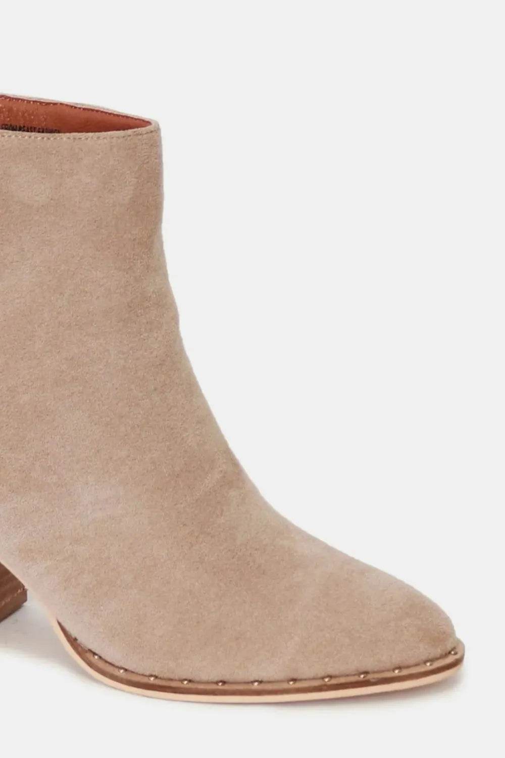 Beast Fashion Suede Point Toe Ankle Booties - IntuitiveEncBoutique