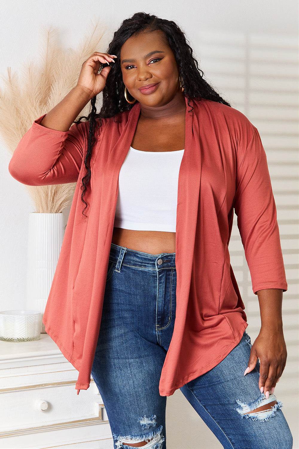 Culture Code Full Size Open Front Cardigan - IntuitiveEncBoutique