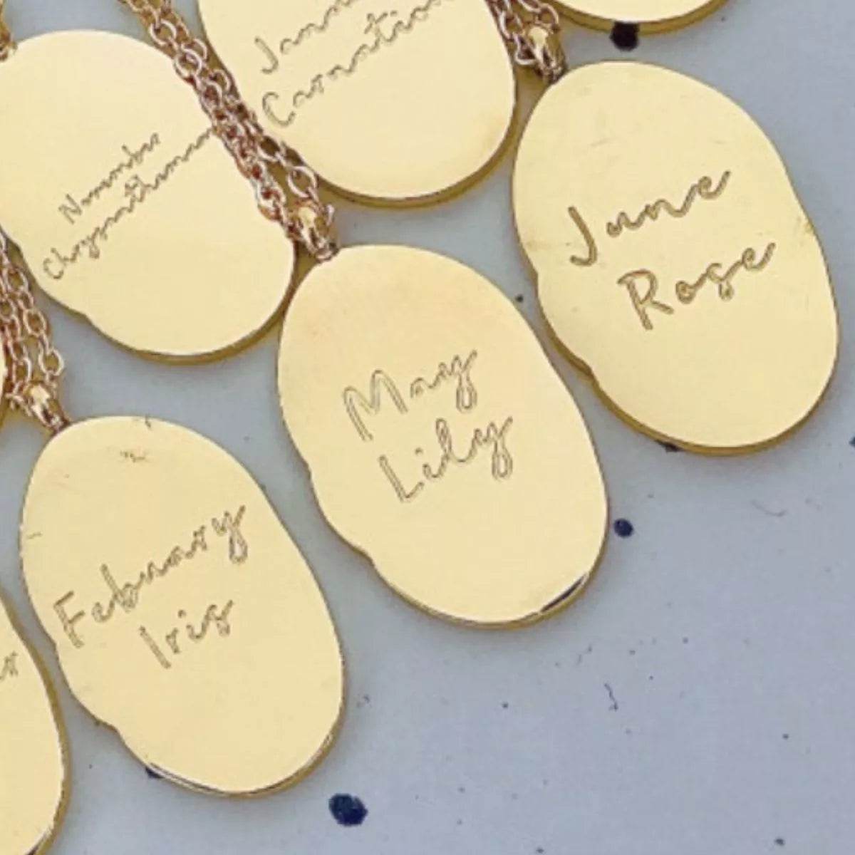 18K Gold-Plated Engraved Pendant Necklace - IntuitiveEncBoutique