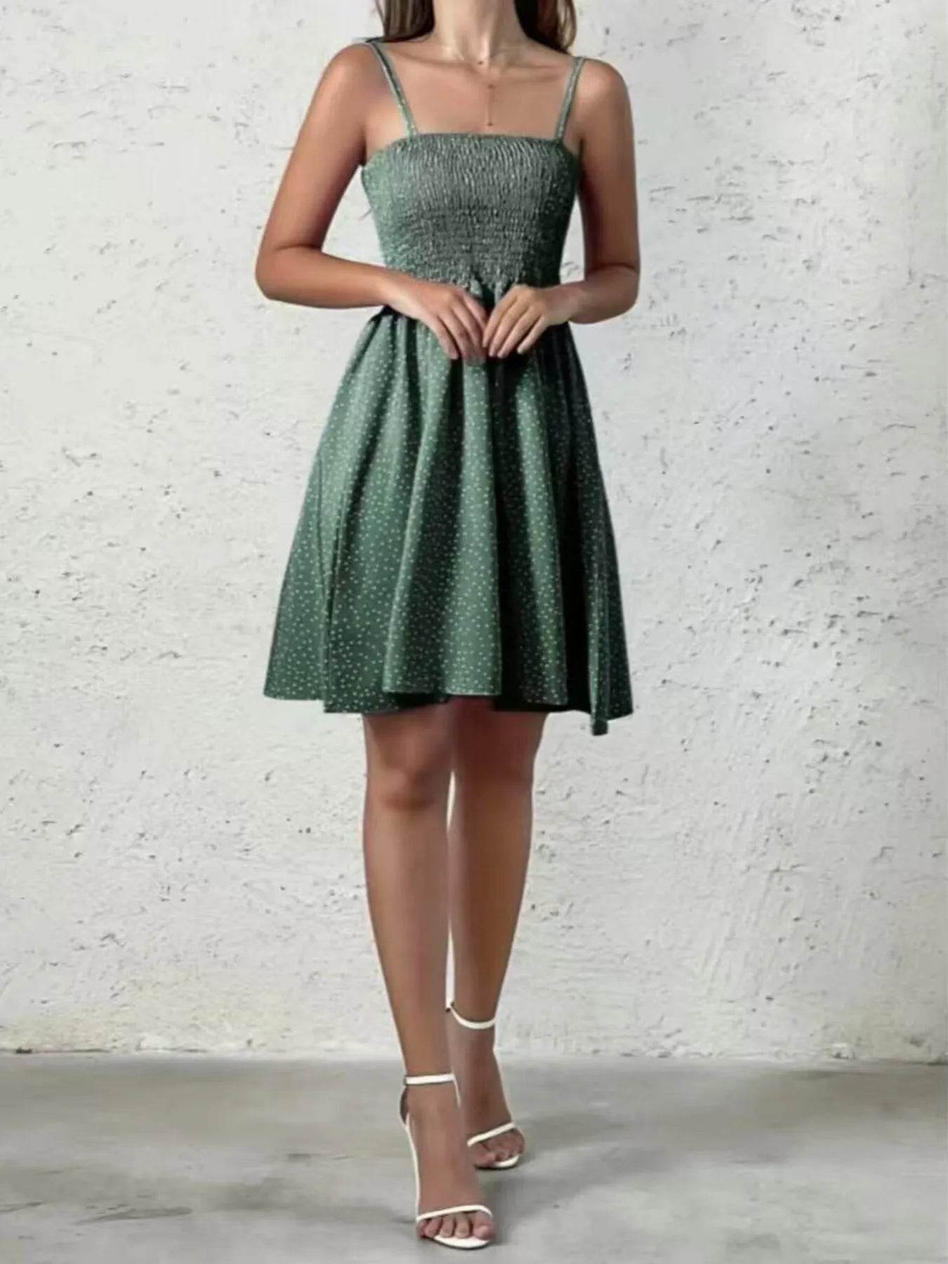 Full Size Smocked Square Neck Cami Dress Plus Size - IntuitiveEncBoutique