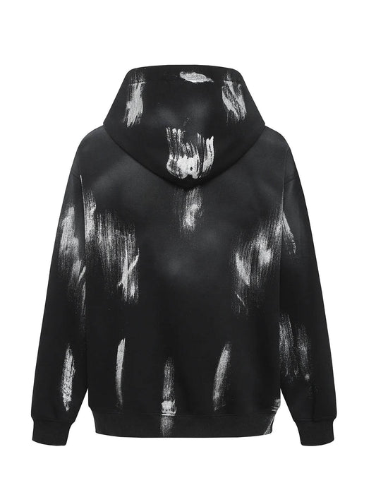 Men's Gothic Spider Web Graffiti Print Hoodie - IntuitiveEncBoutique