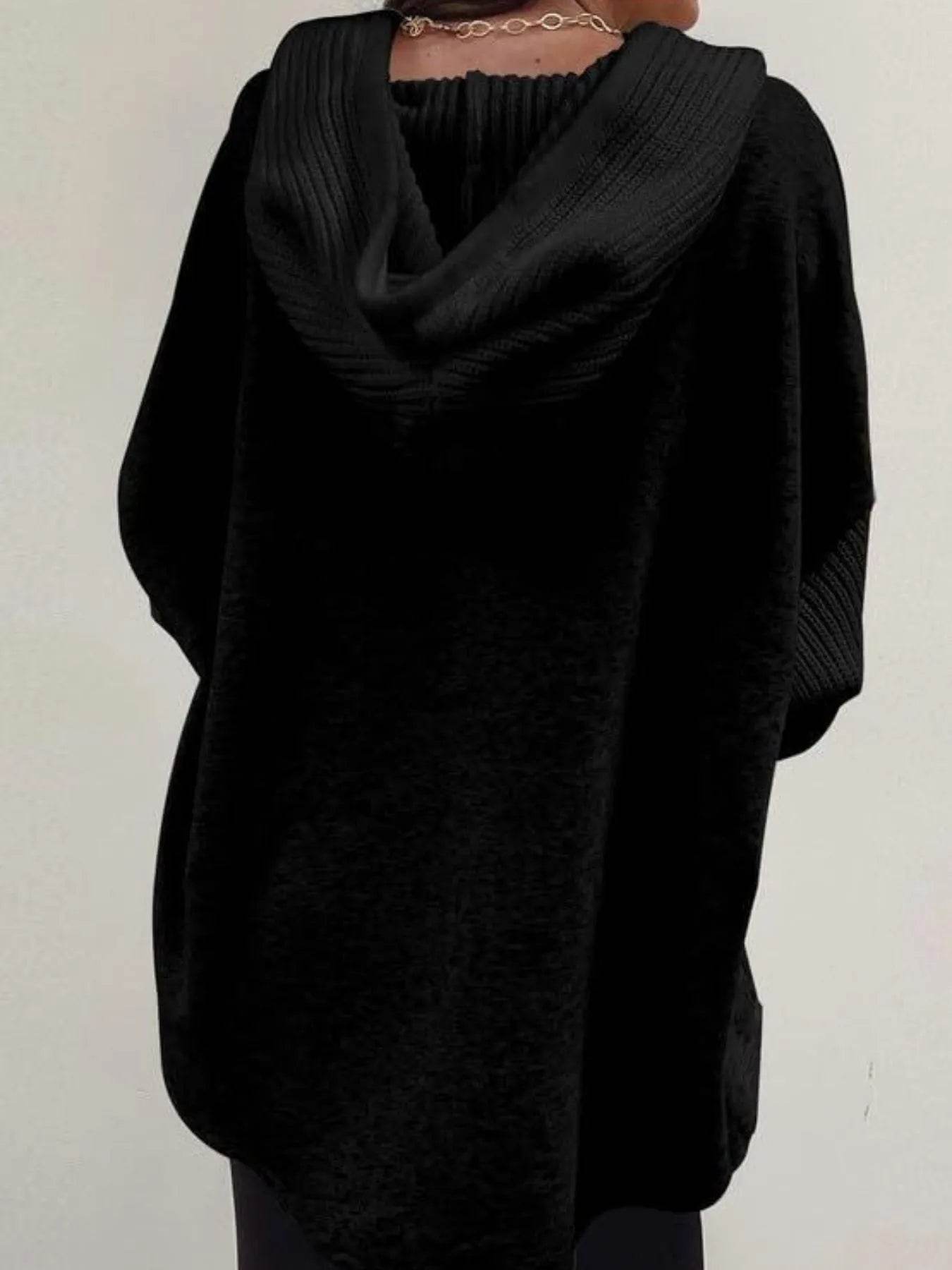 Drawstring Button Front Hoodie - IntuitiveEncBoutique