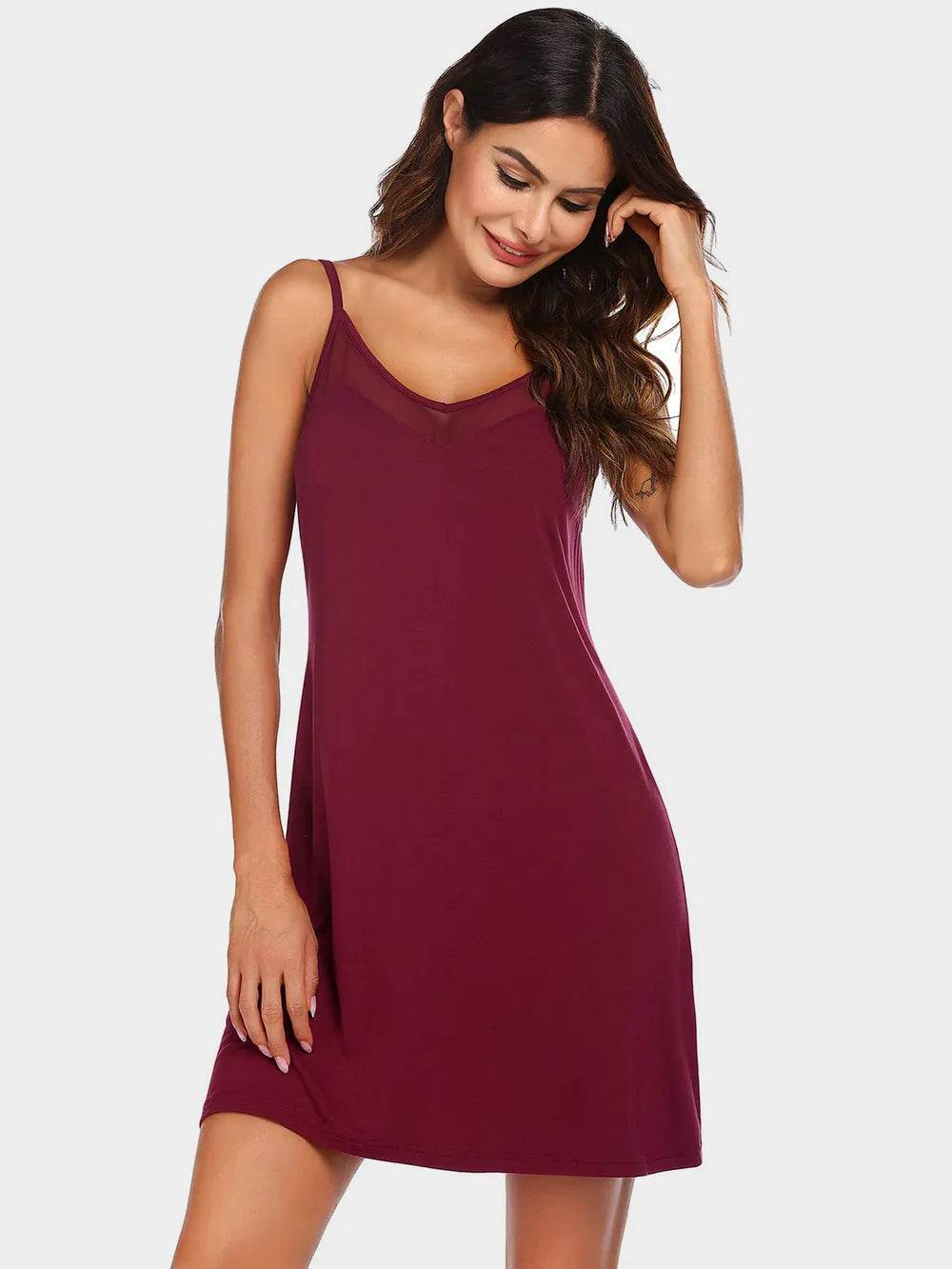 Scoop Neck Spaghetti Strap Lounge Dress - IntuitiveEncBoutique