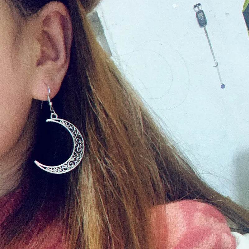 Alloy Cutout Moon Earrings - IntuitiveEncBoutique