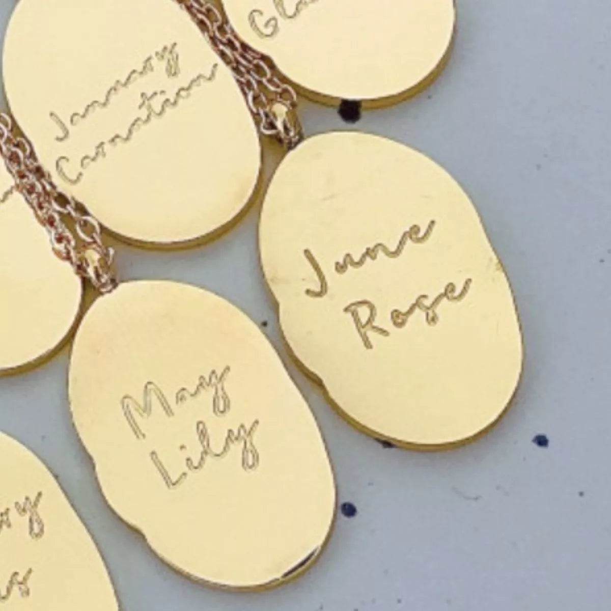 18K Gold-Plated Engraved Pendant Necklace - IntuitiveEncBoutique