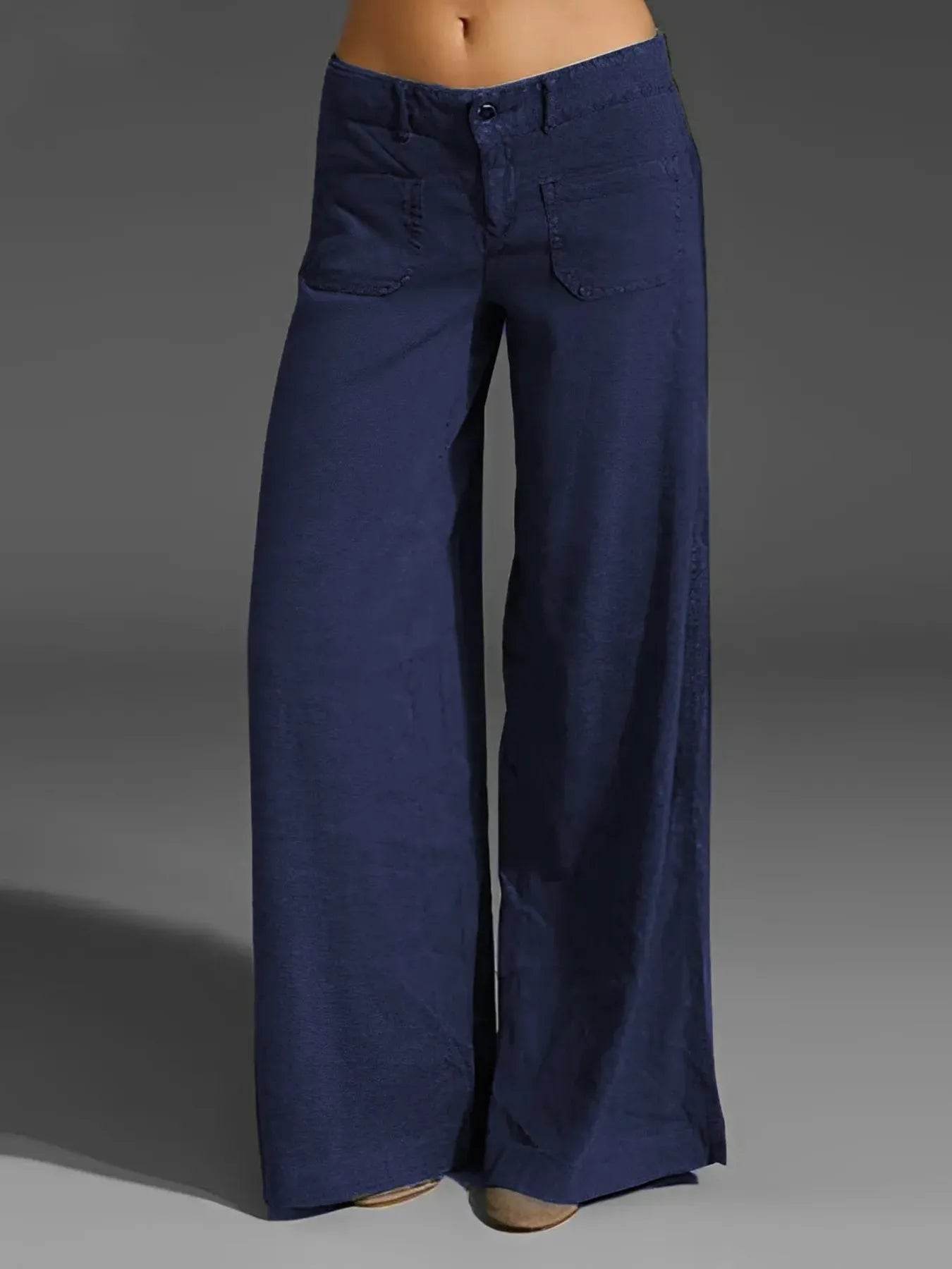 Full Size Wide Leg Pants with Pockets Plus Size - IntuitiveEncBoutique