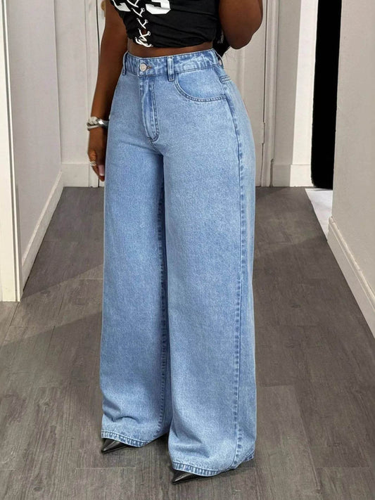 GOOD LUCK Wide Leg Jeans - IntuitiveEncBoutique