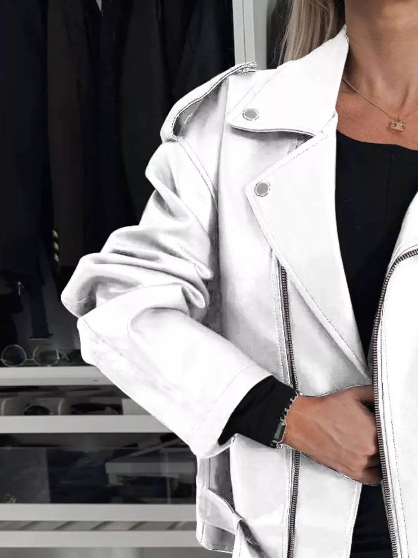 Full Size Zip Up Long Sleeve Jacket Plus Size - IntuitiveEncBoutique