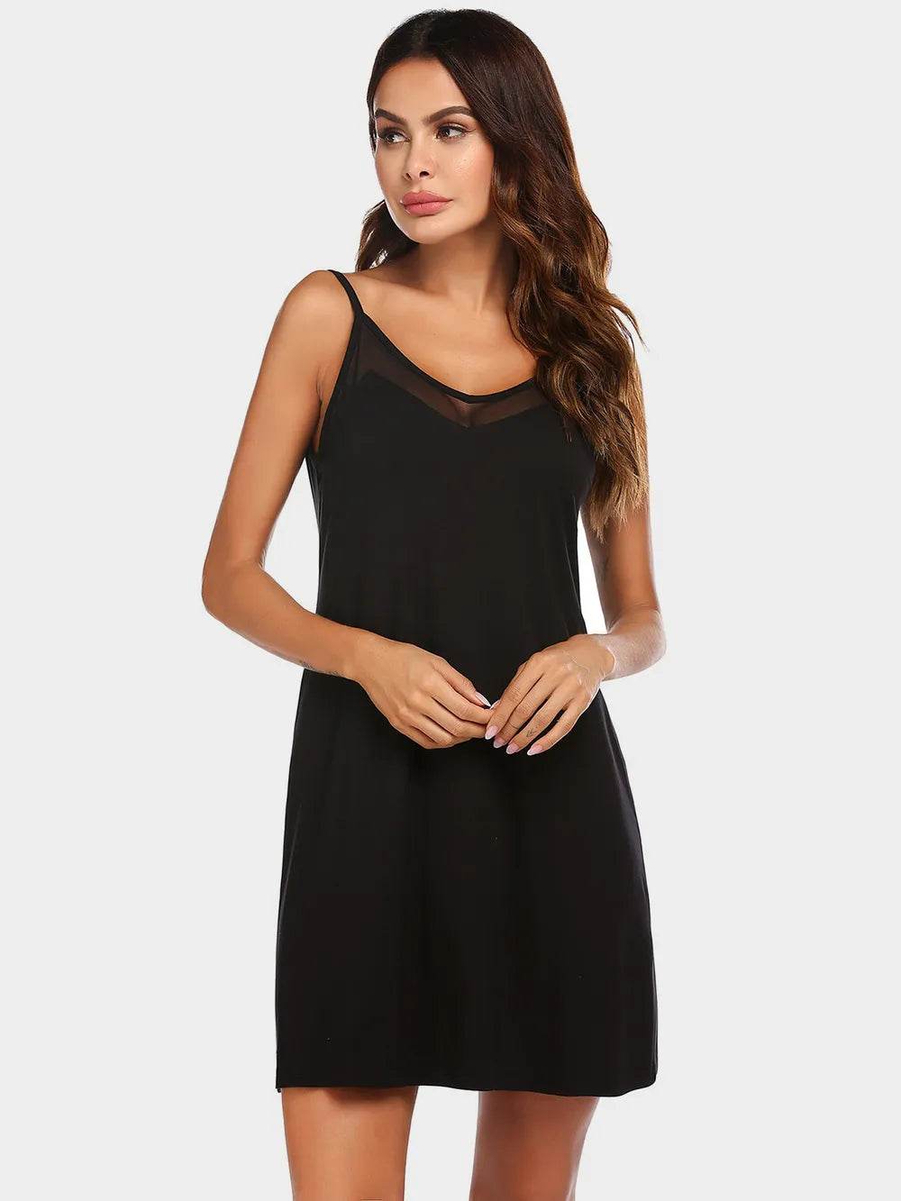 Scoop Neck Spaghetti Strap Lounge Dress - IntuitiveEncBoutique