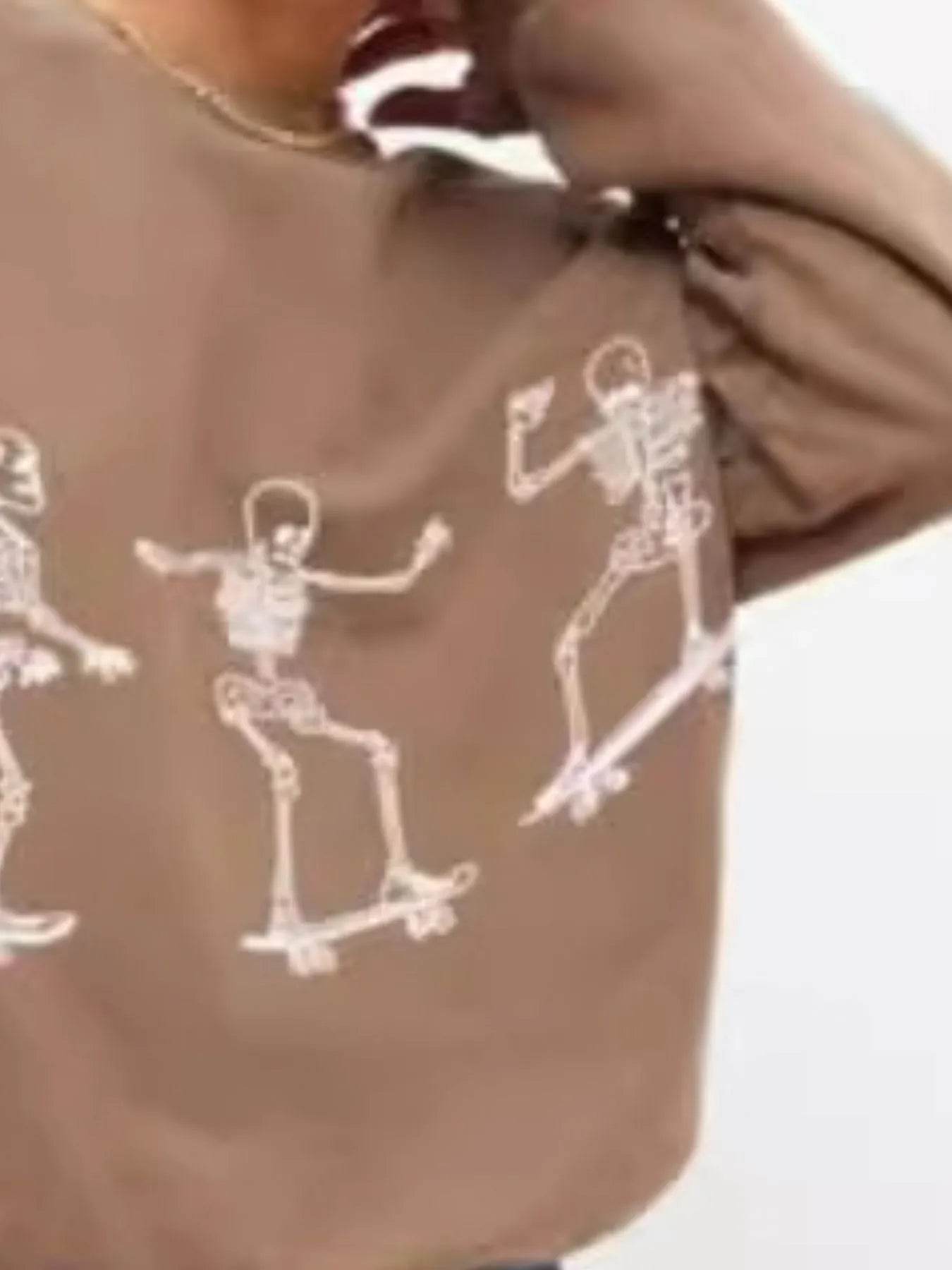 Skeleton Graphic Oversized Sweatshirt - IntuitiveEncBoutique