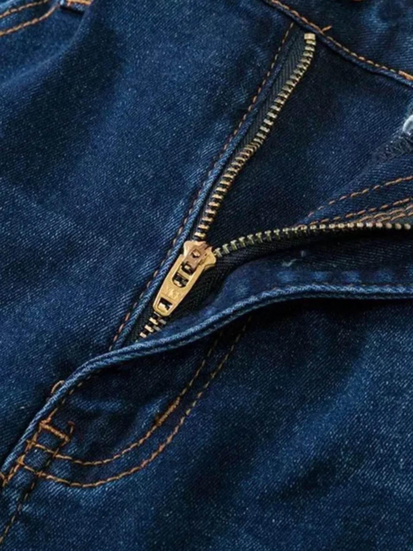 Full Size Distressed Raw Hem Flare Jeans Plus Size - IntuitiveEncBoutique