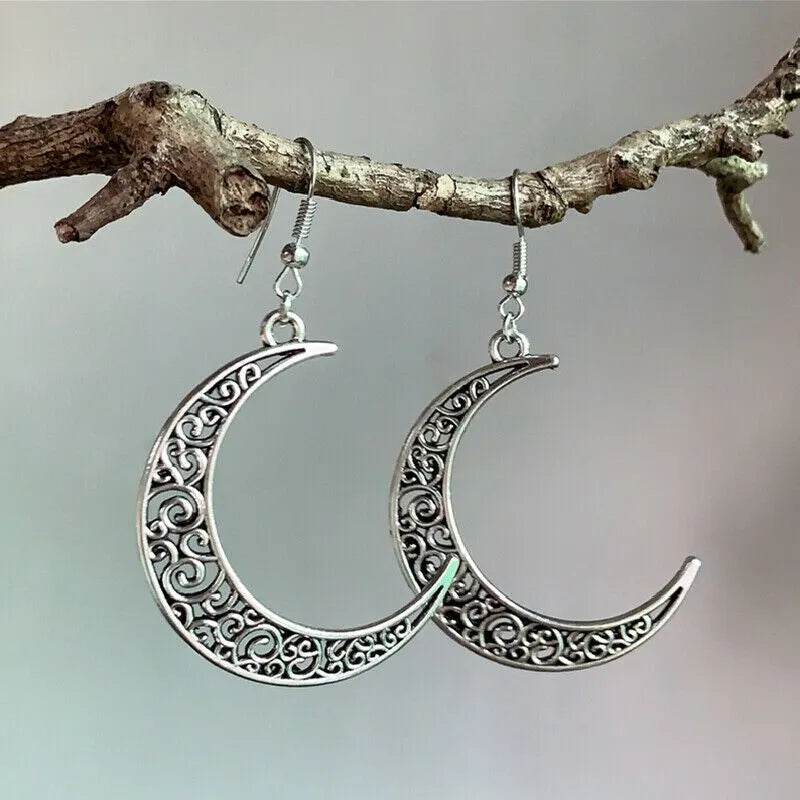 Alloy Cutout Moon Earrings - IntuitiveEncBoutique