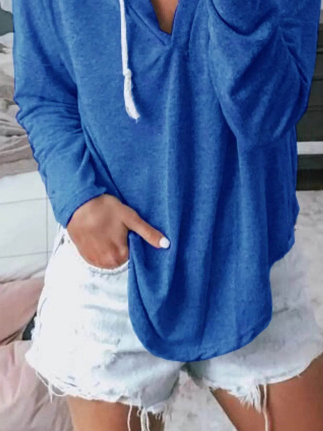 Full Size Drawstring Long Sleeve Hoodie Plus Size - IntuitiveEncBoutique