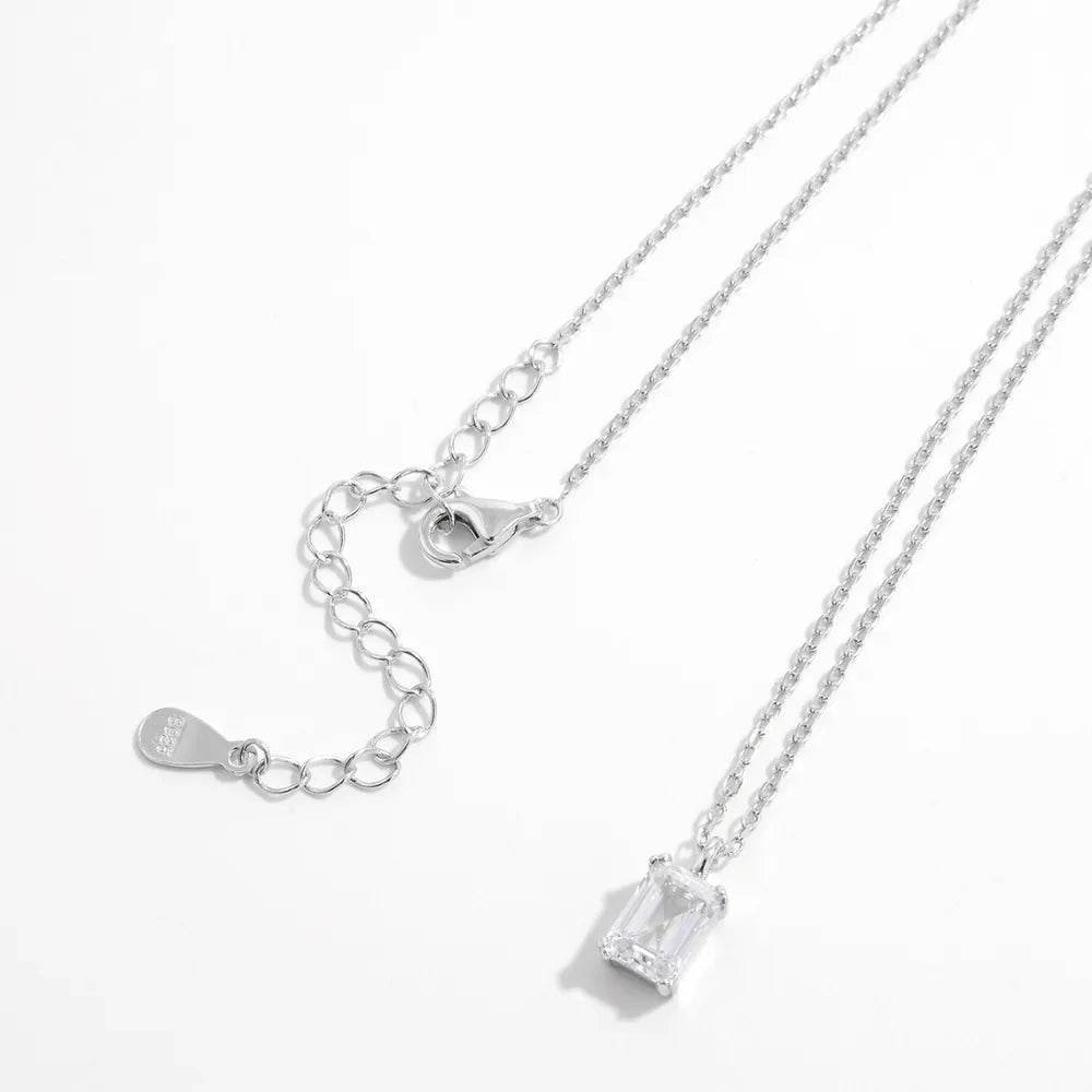 925 Sterling Silver Zircon Pendant Necklace - IntuitiveEncBoutique
