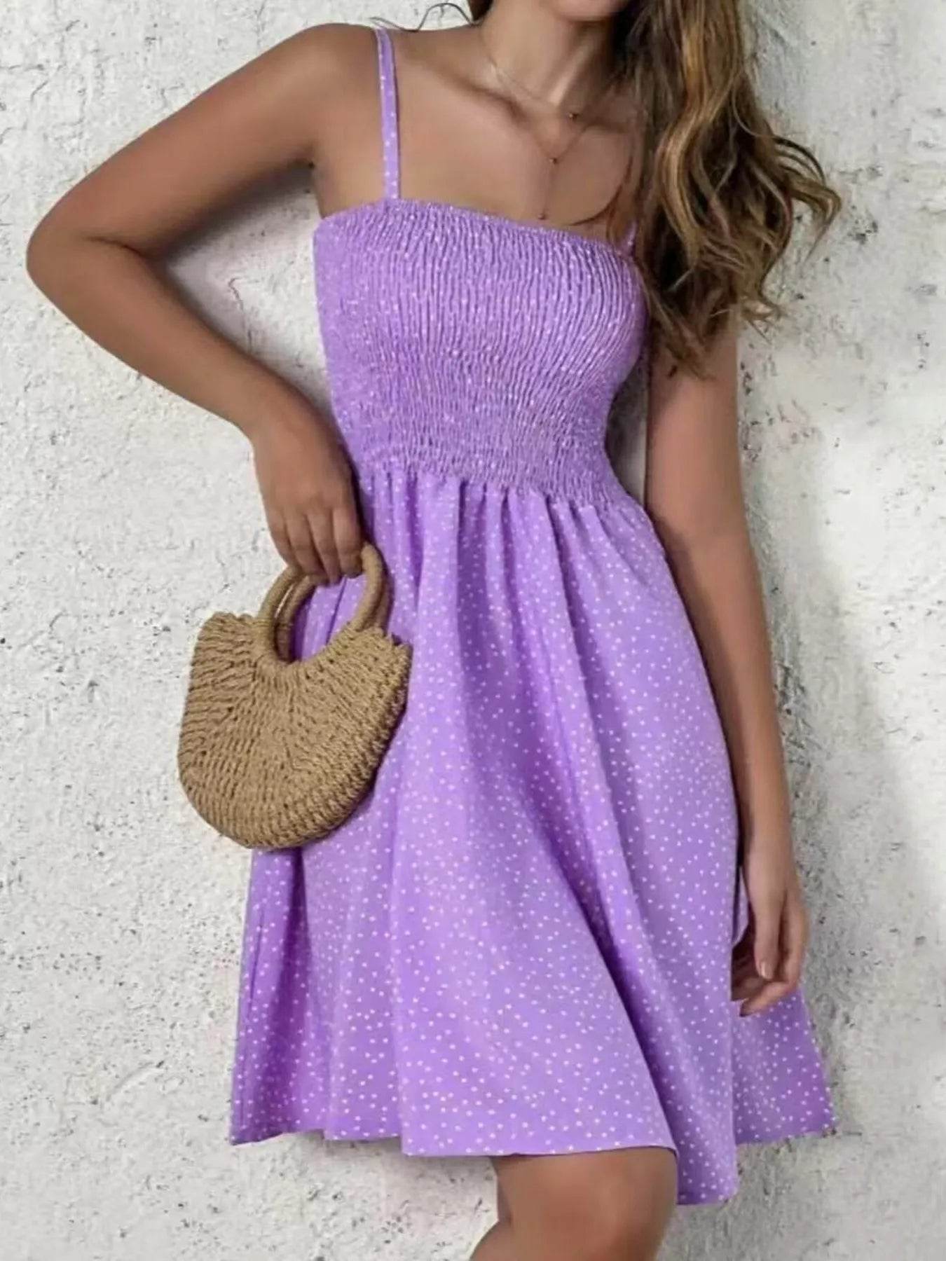 Full Size Smocked Square Neck Cami Dress Plus Size - IntuitiveEncBoutique
