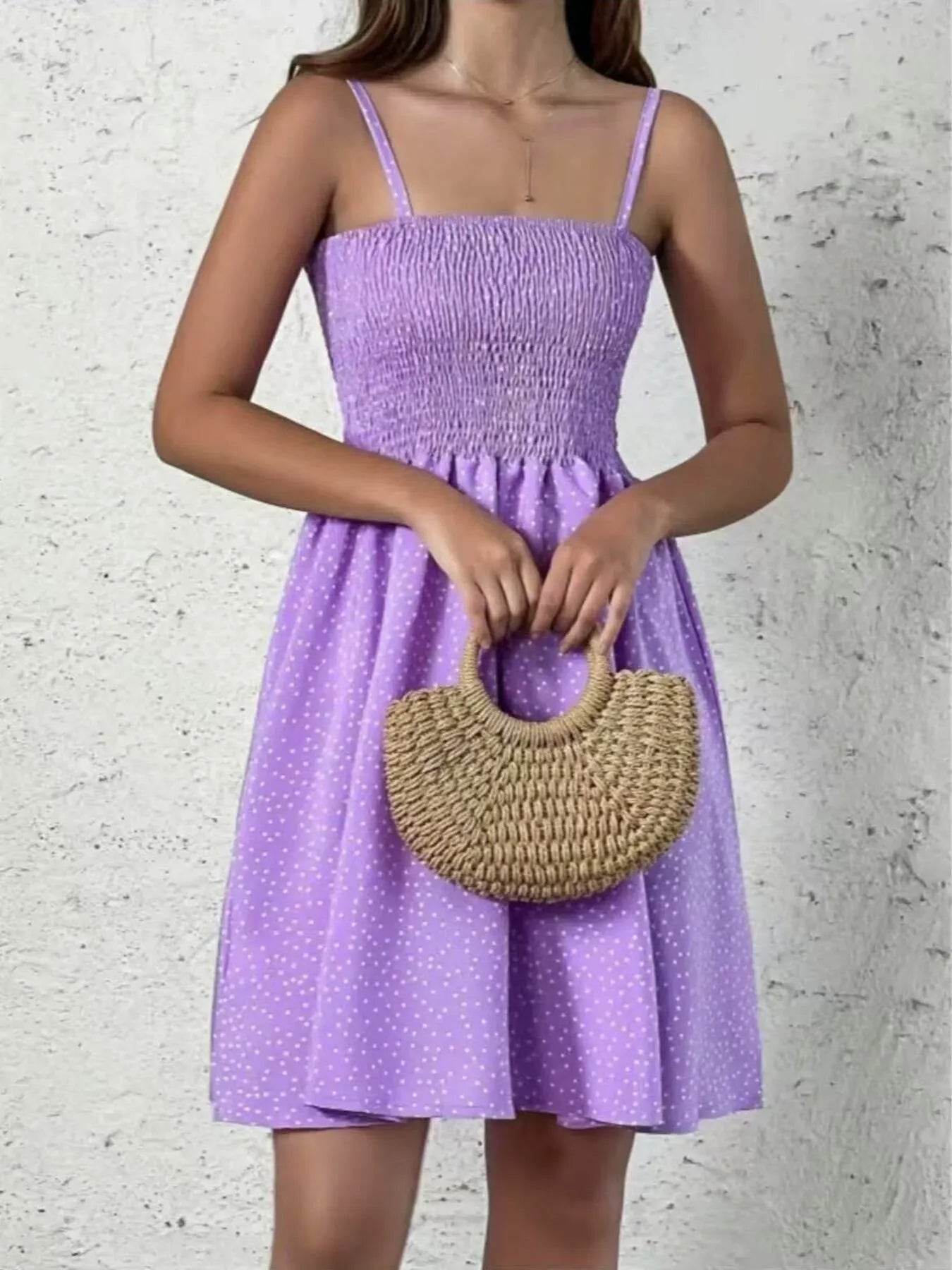 Full Size Smocked Square Neck Cami Dress Plus Size - IntuitiveEncBoutique