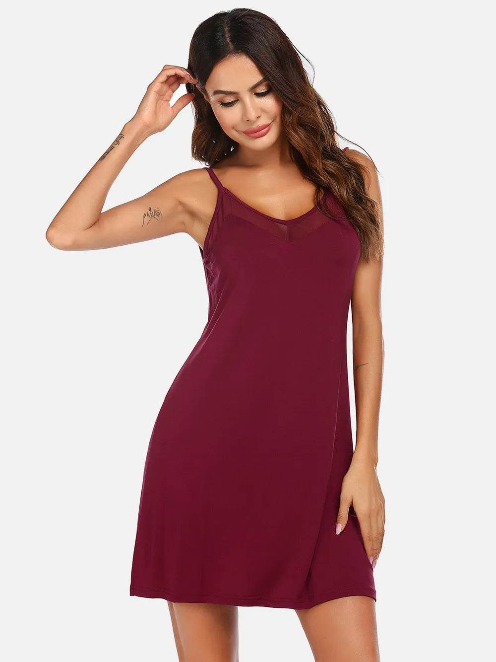 Scoop Neck Spaghetti Strap Lounge Dress - IntuitiveEncBoutique