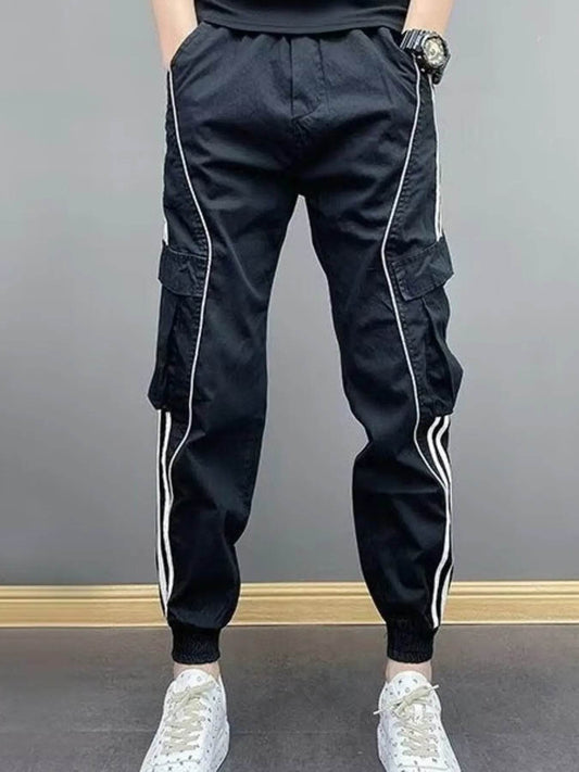 Men's Plus Size Side Striped Joggers pants - IntuitiveEncBoutique