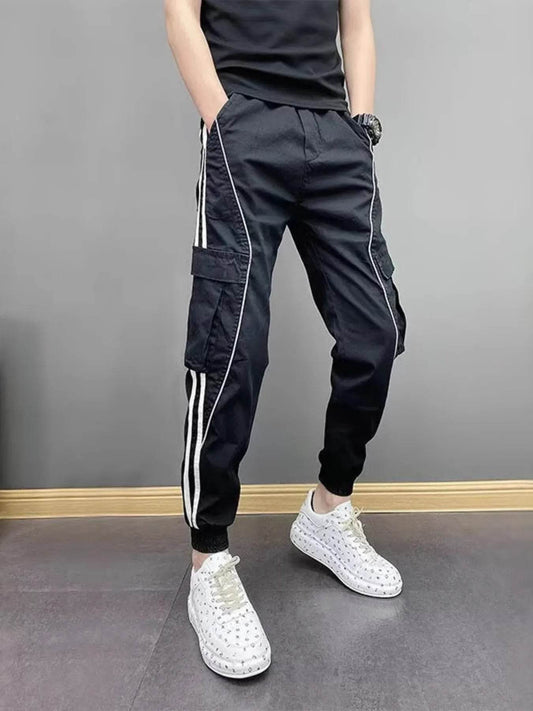 Men's Plus Size Side Striped Joggers pants - IntuitiveEncBoutique