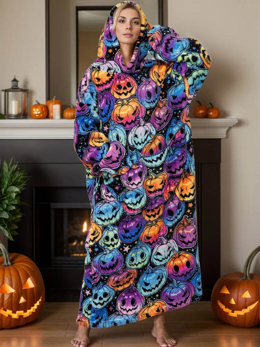 Fuzzy Pocketed Long Sleeve Hooded Lounge Dress - IntuitiveEncBoutique