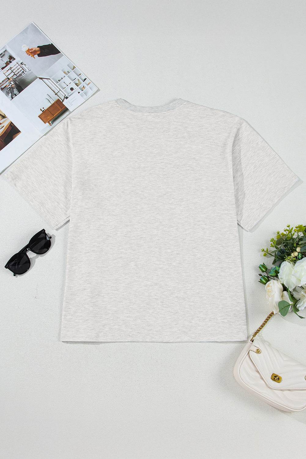 Light Grey Yee Haw Western Fashion Print Plus Size Tee - IntuitiveEncBoutique