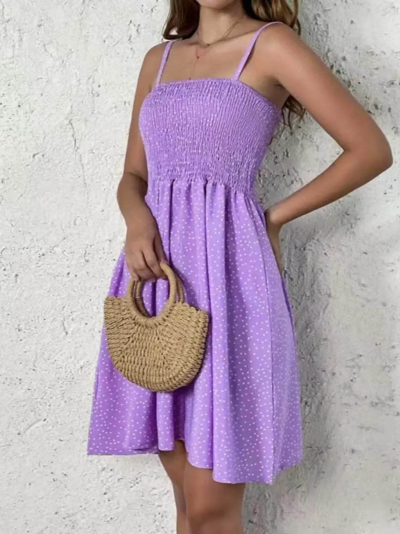 Full Size Smocked Square Neck Cami Dress Plus Size - IntuitiveEncBoutique