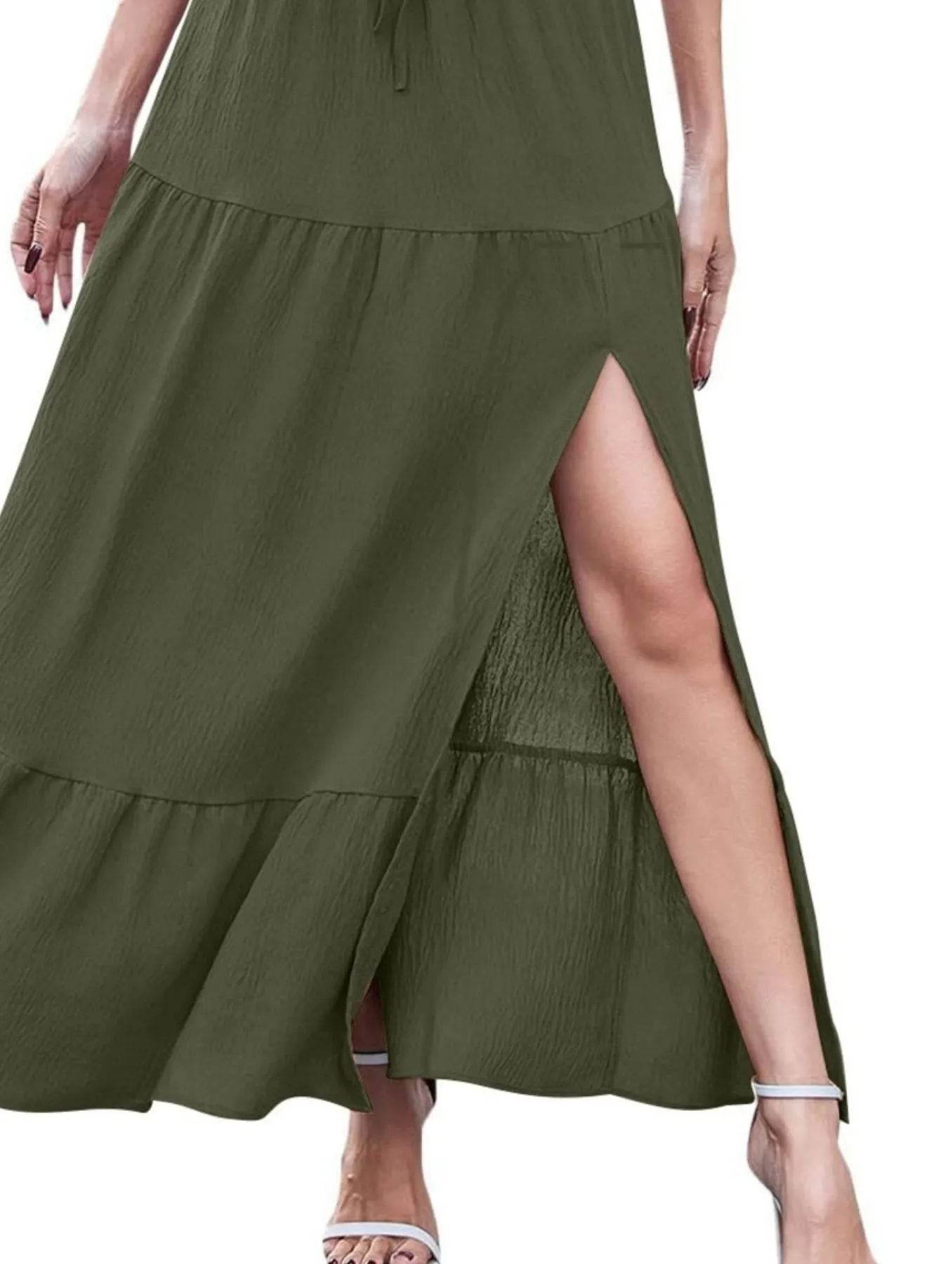 Full Size Slit Maxi Skirt Plus Size - IntuitiveEncBoutique