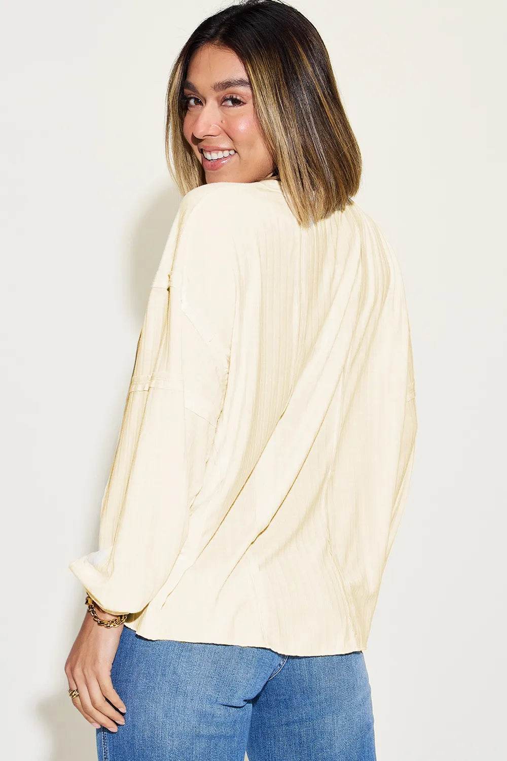 Basic Bae Full Size Ribbed Round Neck Long Sleeve T-Shirt - IntuitiveEncBoutique