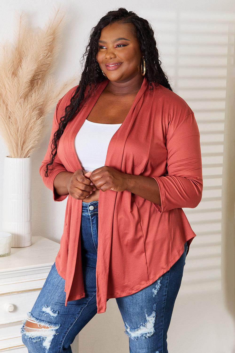 Culture Code Full Size Open Front Cardigan - IntuitiveEncBoutique